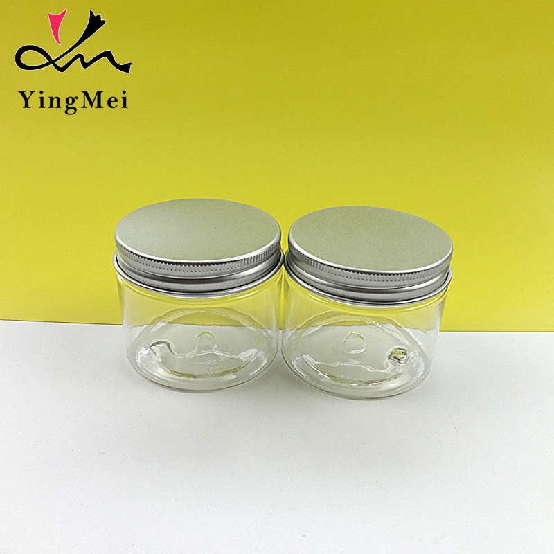 50ml Refillable empty clear pet plastic jar sealed jar