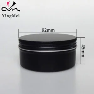 Black Aluminum Container with Screw Lid