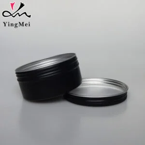 Black Aluminum Container with Screw Lid