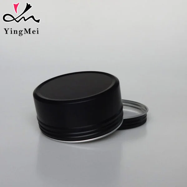 Black Aluminum Container with Screw Lid