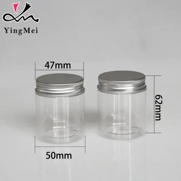 Clear Plastic Bottle with Aluminum Lid