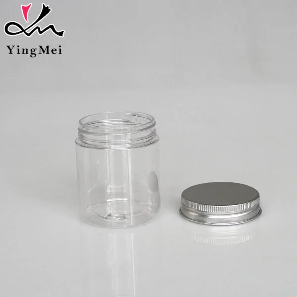 Clear Plastic Bottle with Aluminum Lid