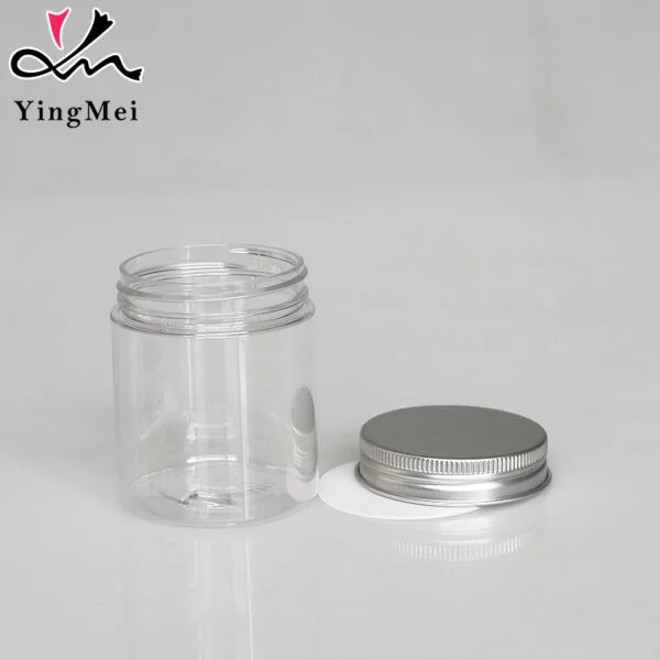 Clear Plastic Bottle with Aluminum Lid