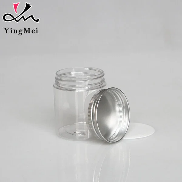 Clear Plastic Bottle with Aluminum Lid