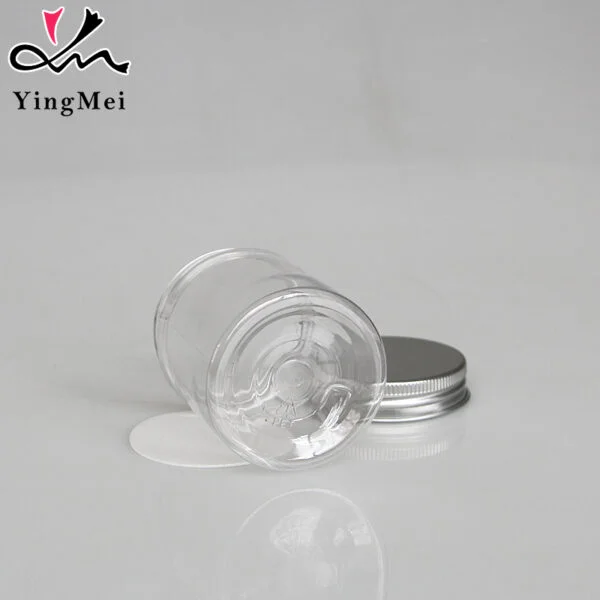 Clear Plastic Bottle with Aluminum Lid