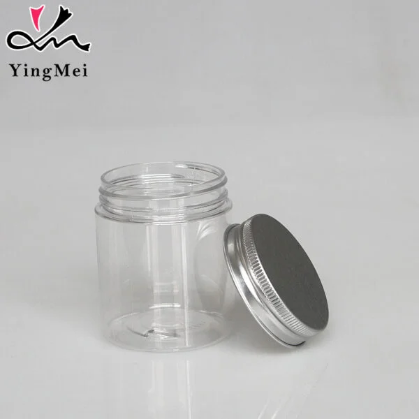 Clear Plastic Bottle with Aluminum Lid