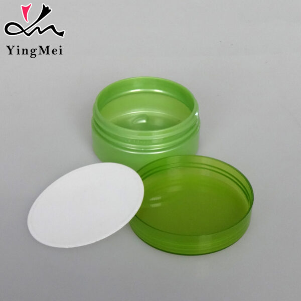 Empty Green Plastic Cosmetic Jar