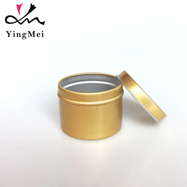 Gold Aluminum Tin Jar with Screw Lid