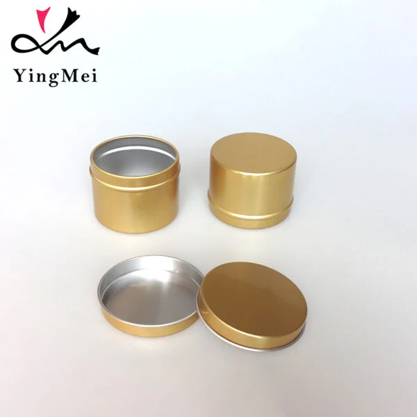 Gold Aluminum Tin Jar with Screw Lid