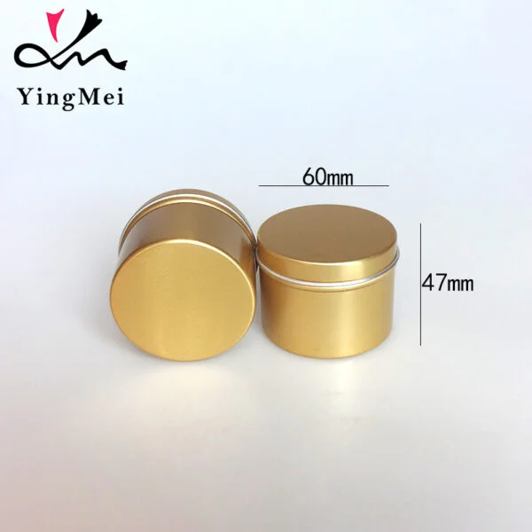 Gold Aluminum Tin Jar with Screw Lid