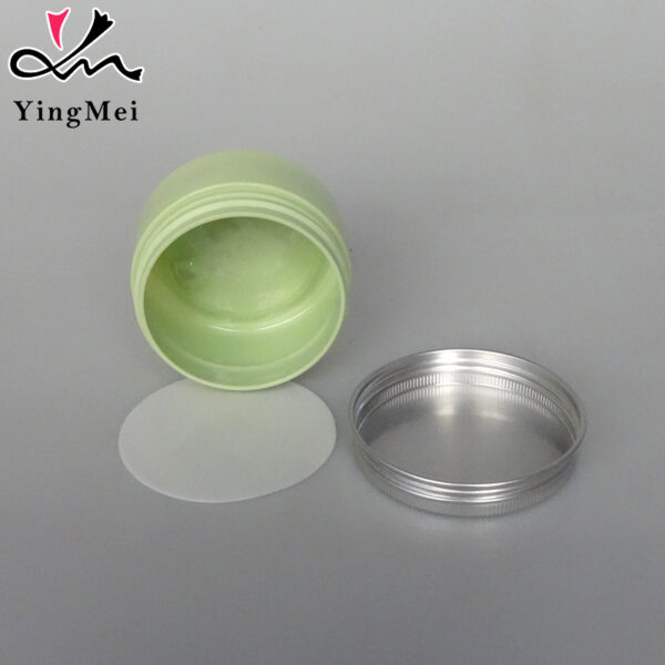 Green Plastic Jar with Aluminum Lid