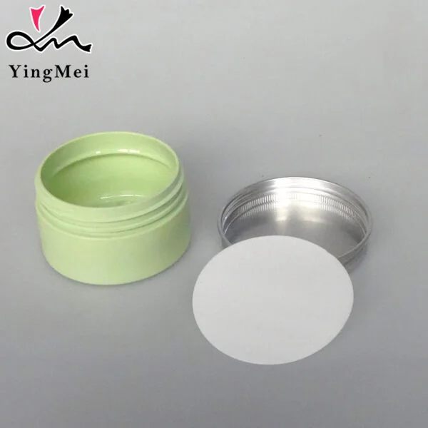 Green Plastic Jar with Aluminum Lid