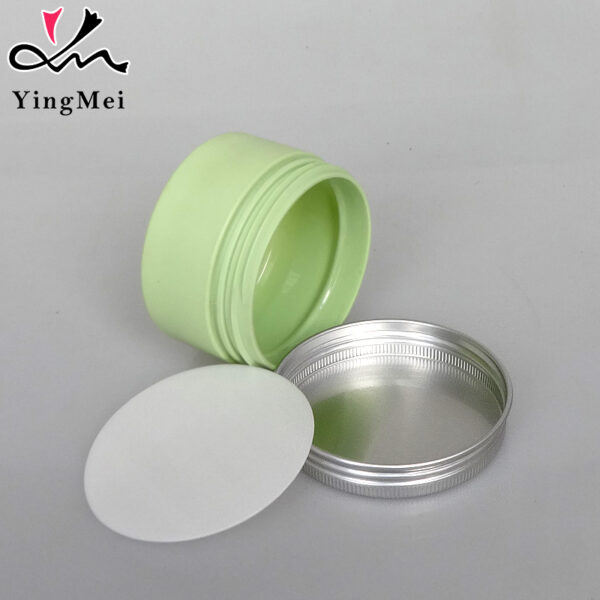 Green Plastic Jar with Aluminum Lid