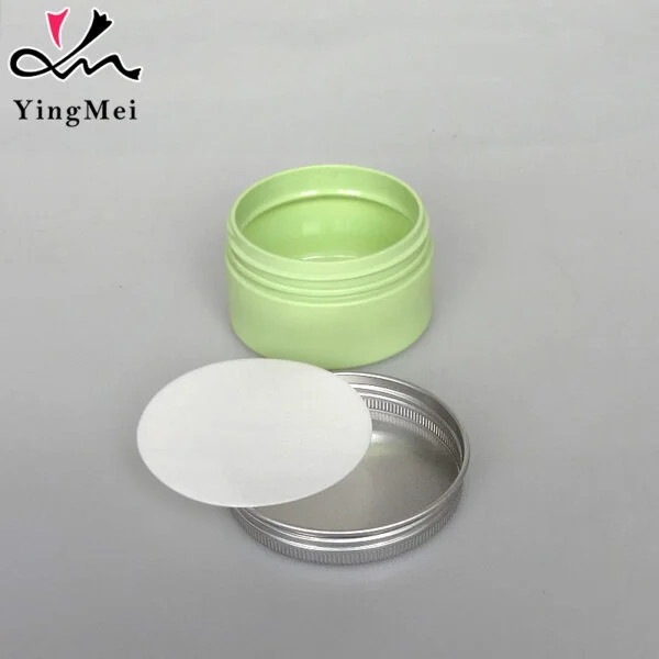 Green Plastic Jar with Aluminum Lid