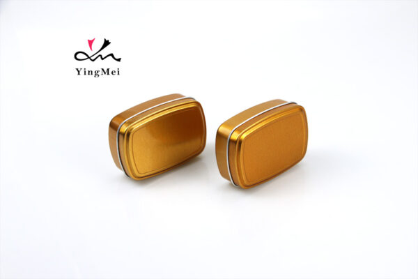 120ml Gold Aluminum Blank Square Storage Tins Container