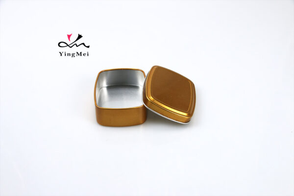 120ml Gold Aluminum Blank Square Storage Tins Container
