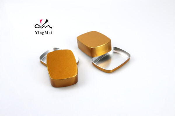 120ml Gold Aluminum Blank Square Storage Tins Container