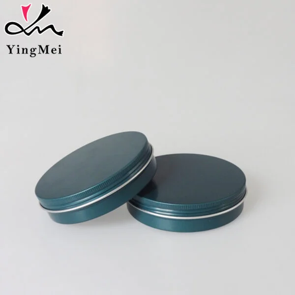 Round Green Aluminum Jar