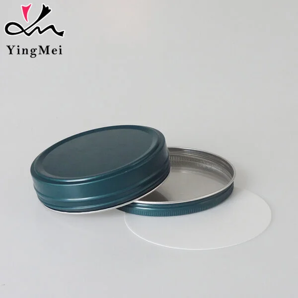 Round Green Aluminum Jar