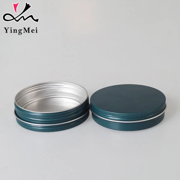 Round Green Aluminum Jar