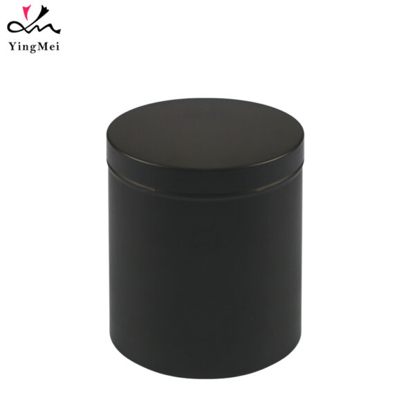 Negro Mate Metal Alto Aluminio Redondo Té café Latas 750ml