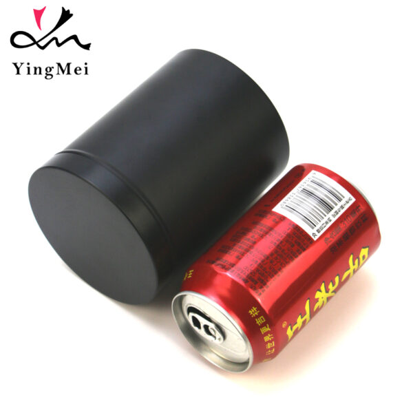 Negro Mate Metal Alto Aluminio Redondo Té café Latas 750ml