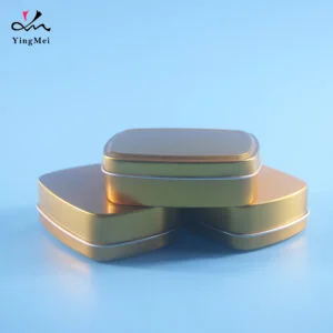 gold square aluminum jar