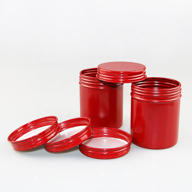 80ml Bright Red Aluminum Candy Jar Christmas Gift Packaging