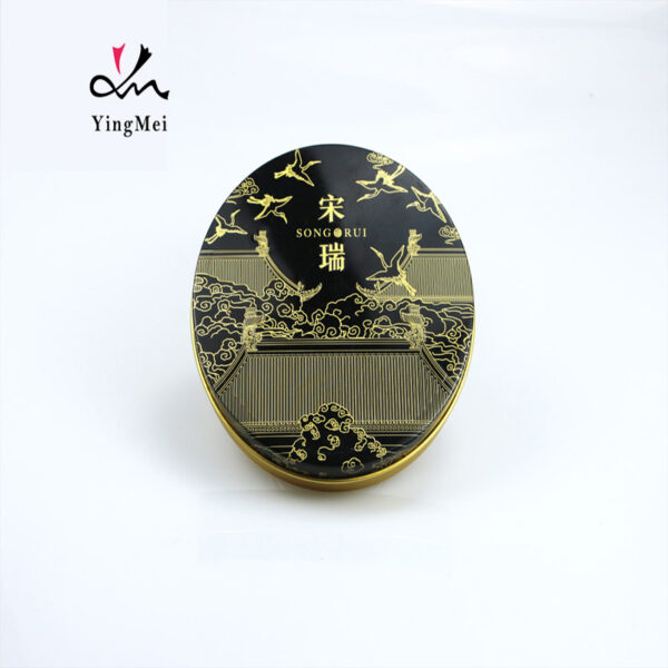 300g high-grade black and gold printed round tea aluminum can - Bild 4