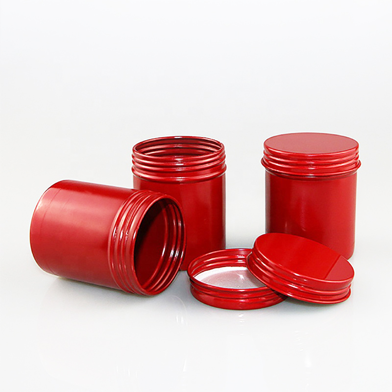80ml Bright Red Aluminum Candy Jar Christmas Gift Packaging