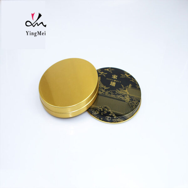 300g high-grade black and gold printed round tea aluminum can - Bild 5