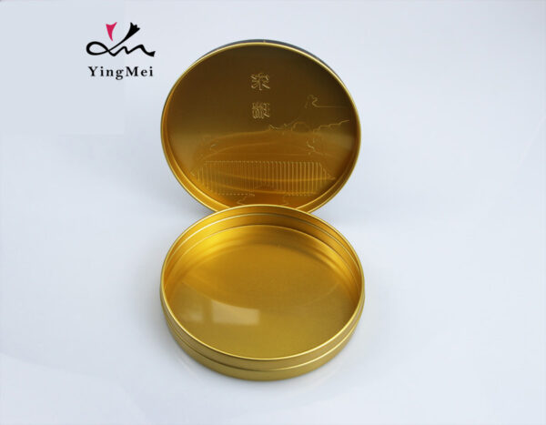 300g high-grade black and gold printed round tea aluminum can - Bild 2