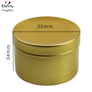 50ml gold slip lid metal aluminum can storage container