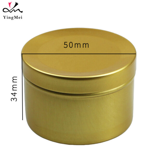 50ml gold slip lid metal aluminum can storage container