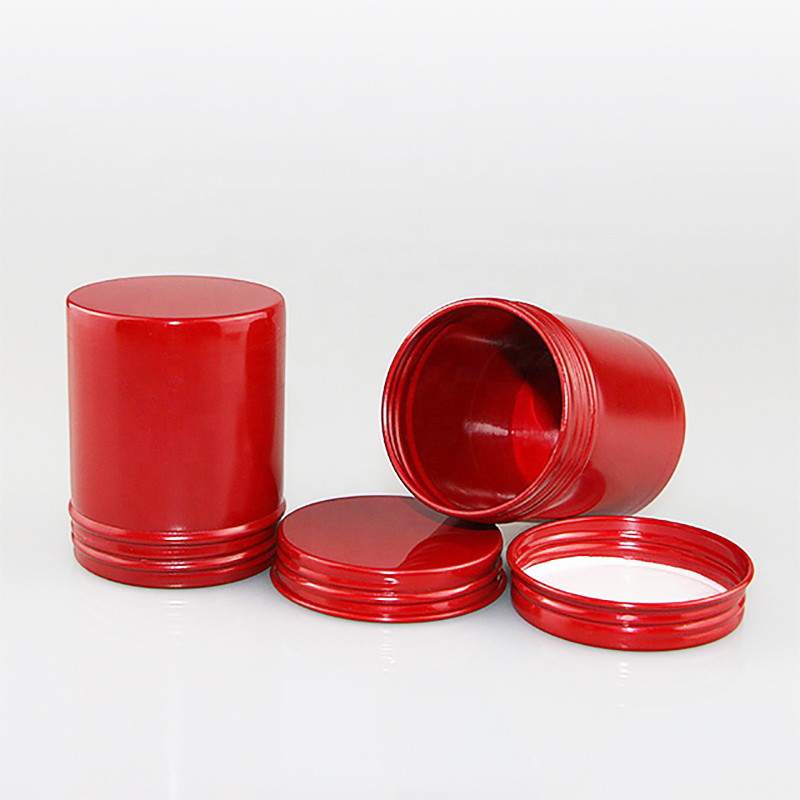 80ml Bright Red Aluminum Candy Jar Christmas Gift Packaging