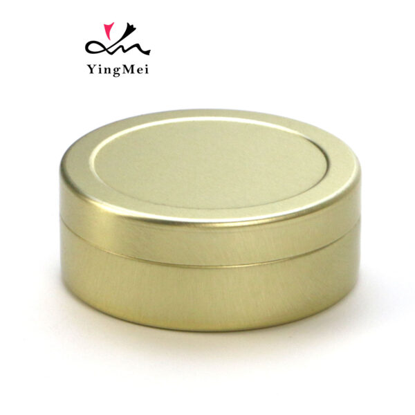 Gold round empty metal container aluminum can