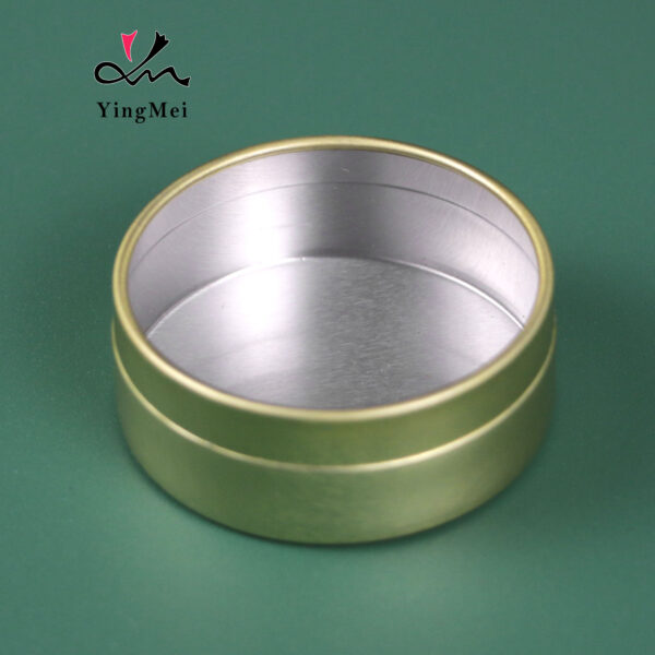Gold round empty metal container aluminum can