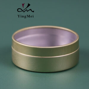 Gold round empty metal container aluminum can