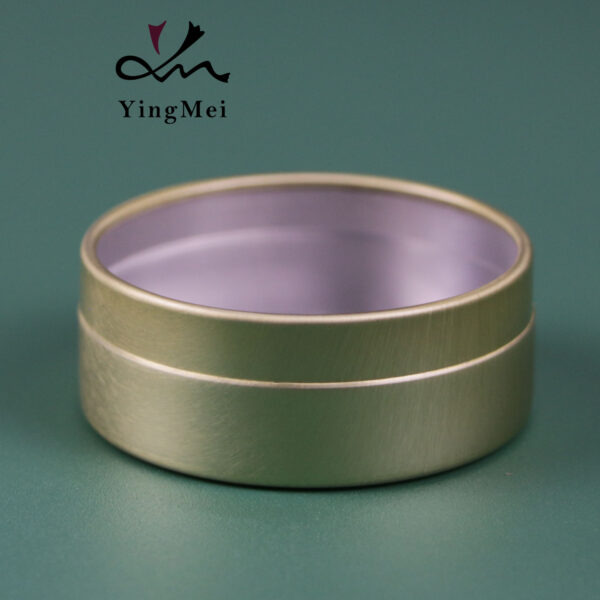 Gold round empty metal container aluminum can