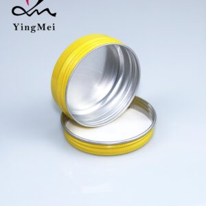 yellow round cosmetic aluminum jar