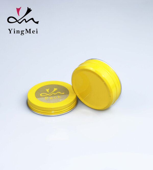 yellow round cosmetic aluminum jar