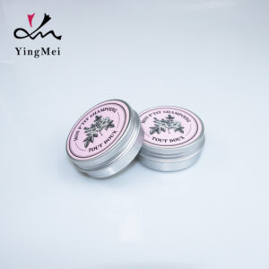 round aluminum storage jar with customizable stickers