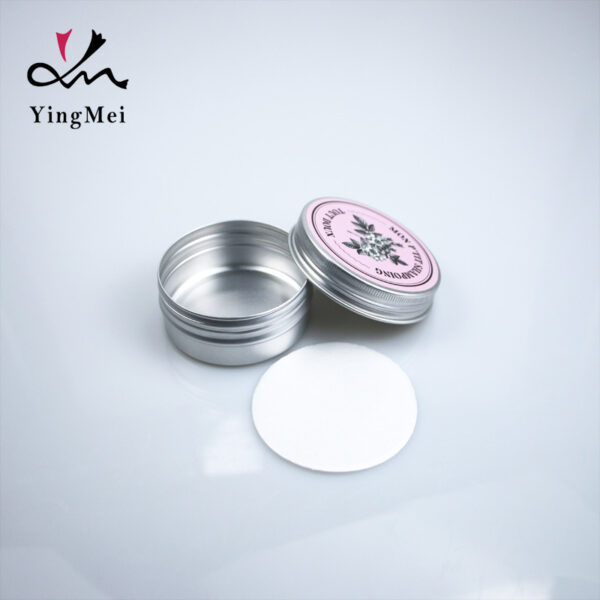 pot de stockage rond en aluminium avec autocollants personnalisables