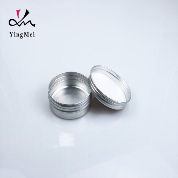 pot de stockage rond en aluminium avec autocollants personnalisables