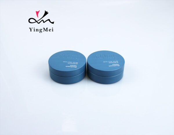 customizable blue printed logo round aluminum jar
