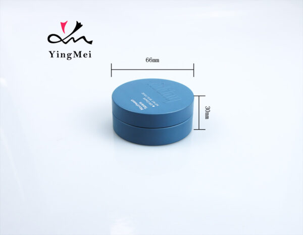 customizable blue printed logo round aluminum jar