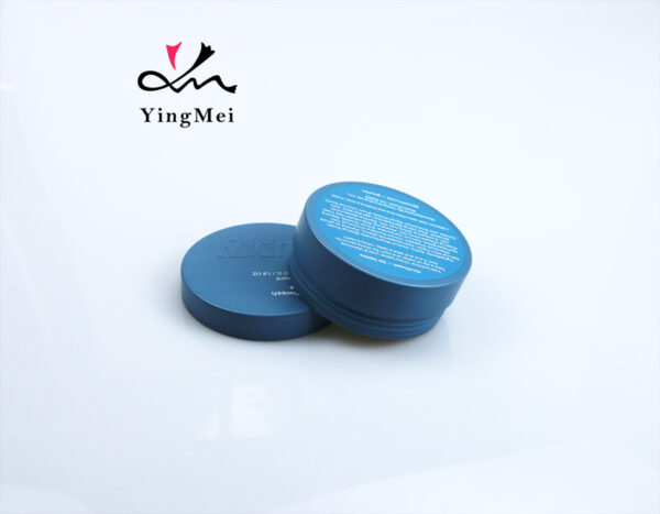 customizable blue printed logo round aluminum jar