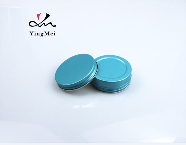 Blue spiral round metal aluminum can storage box 80g