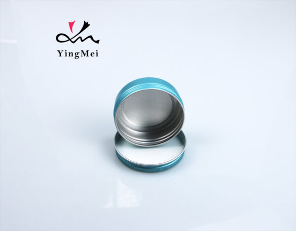 Blue spiral round metal aluminum can storage box 80g