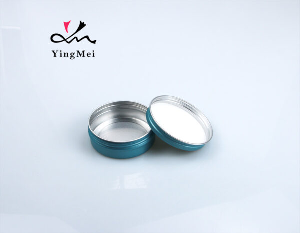 Blue spiral round metal aluminum can storage box 80g